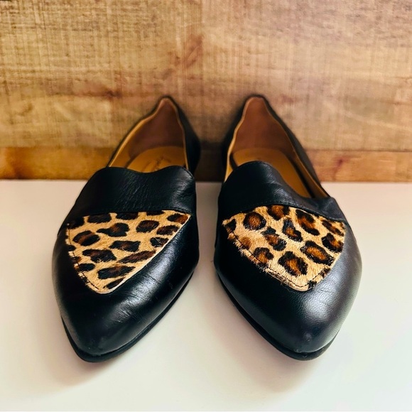 Avellini Made in Italy Leopard Calf Hair Leather Loafers - Picture 4 of 8